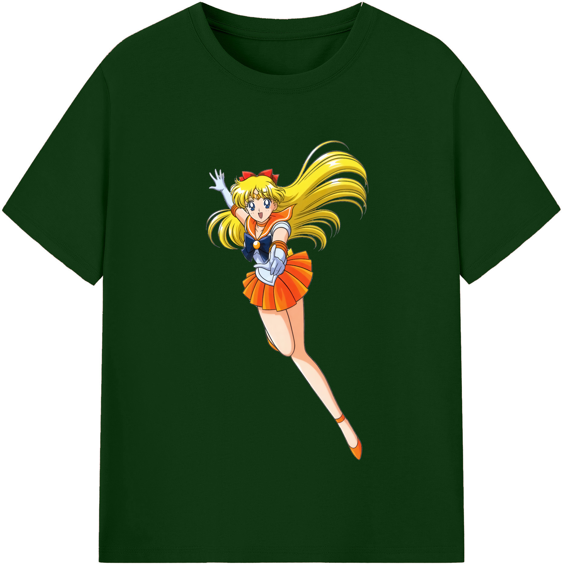 （画像用） 美少女戦士セーラームーン 愛野 美奈子 あいの みなこ Sailor Moon Aino Minako 綿100％半袖Tシャツ（フロントプリント）